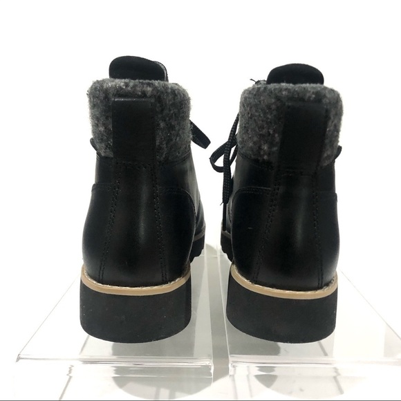 Cole Haan Nantucket Rugged Waterproof Hiker Black Wool Leather Boots Sz 7.5 - Picture 5 of 9